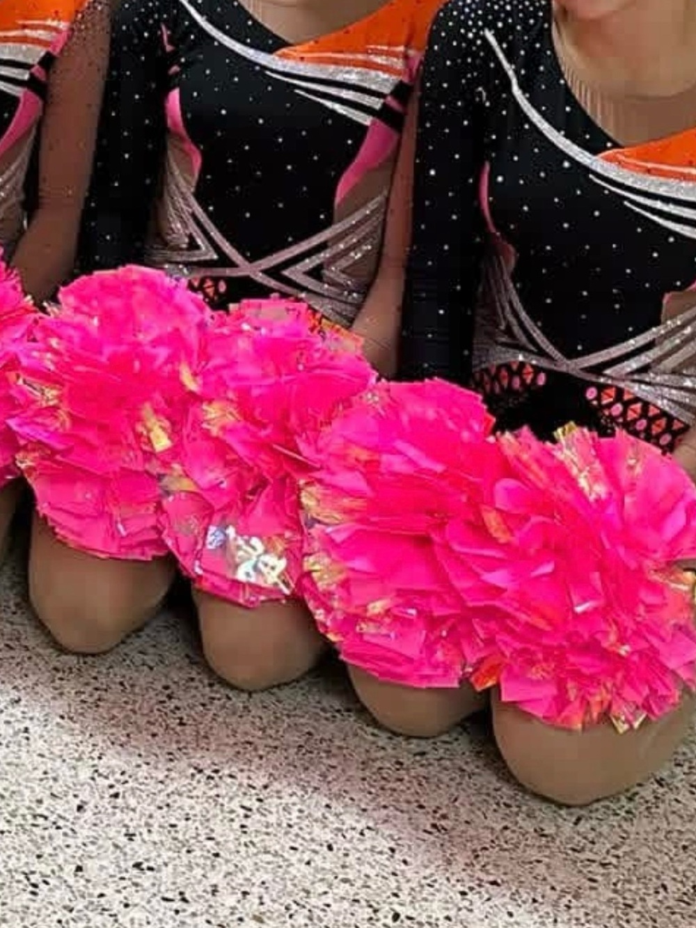 NEW! Neon Pink & Lazer Poms! Set of 2!